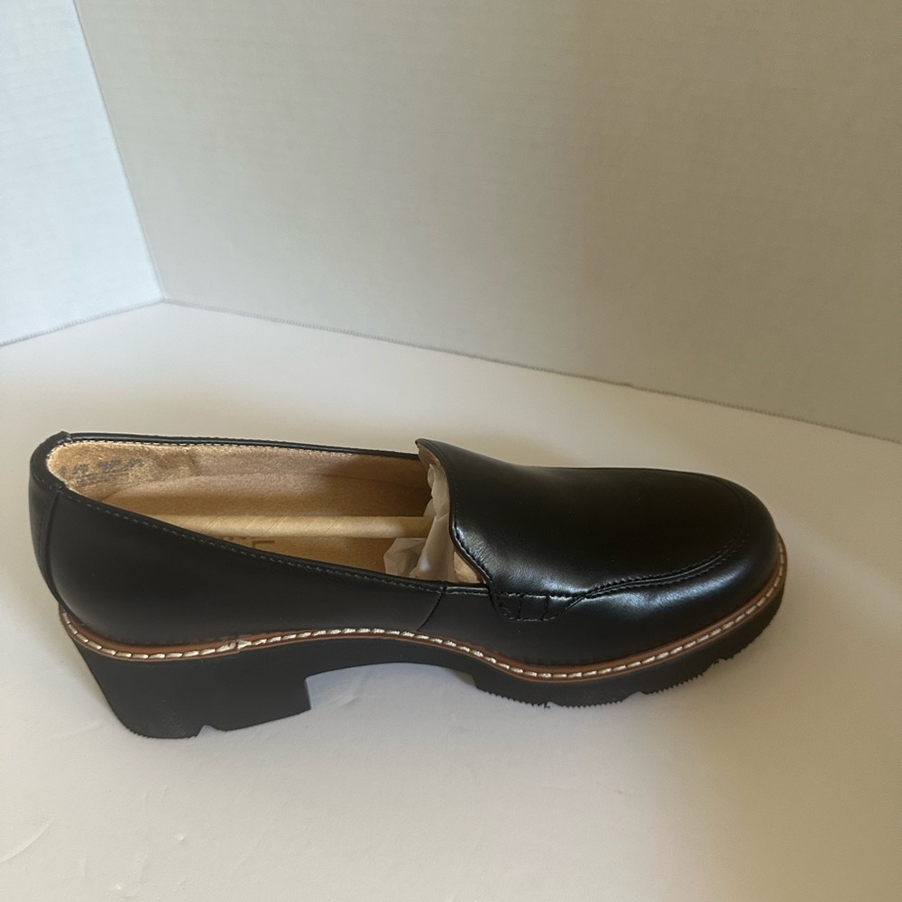Naturalizer Black Loafers with Brown Sole
